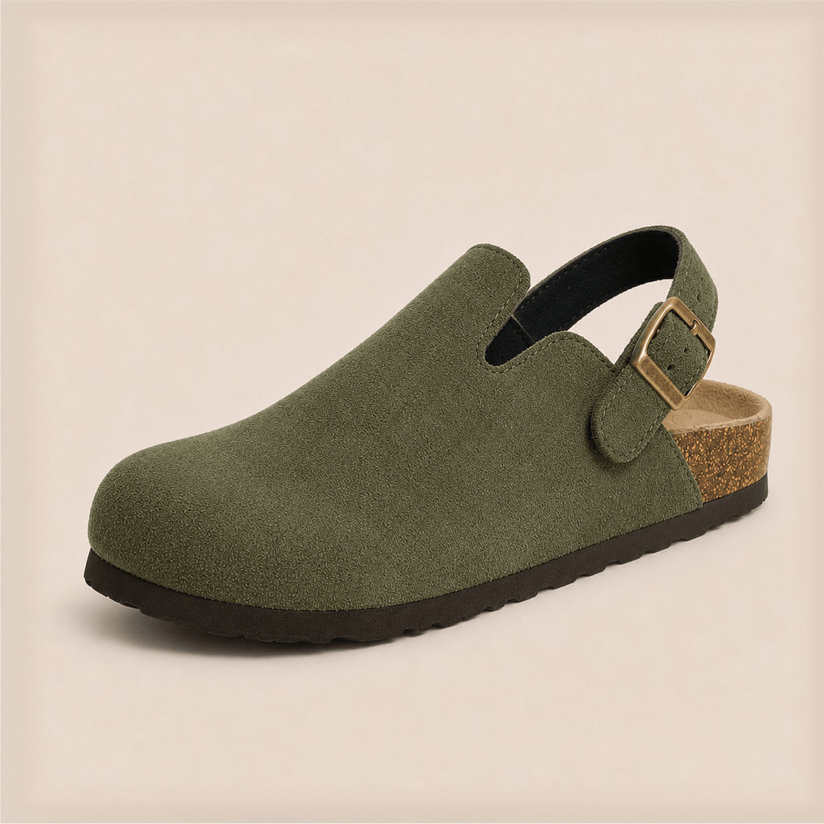 Genuine Suede Backstrap Clogs by Qonfrt