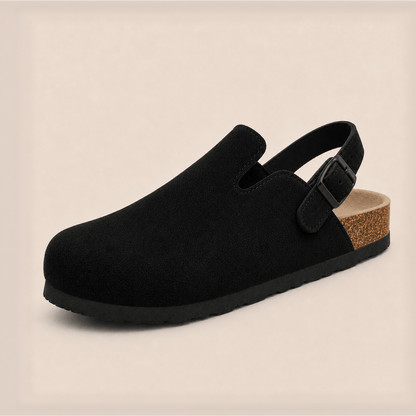 Genuine Suede Backstrap Clogs by Qonfrt