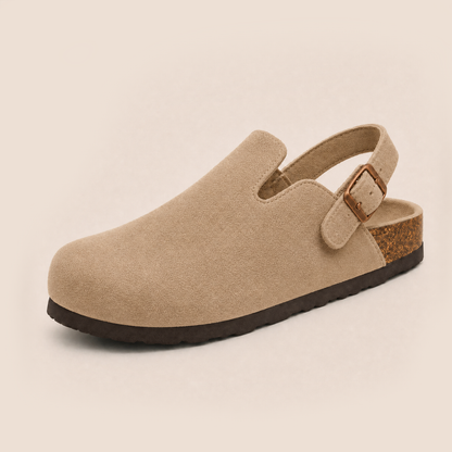 Genuine Suede Backstrap Clogs by Qonfrt